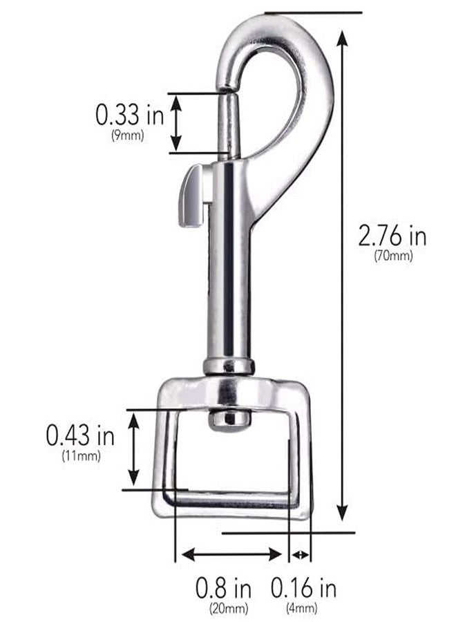 DIY Crafts Swivel Snap Hooks, Metal Heavy Duty Square Eye Clasp Buckle Trigger Clip Multi Best Spring Pet Buckle Key Chain for Linking Dog Leash Collar, Handmade (5, Nickel Silver) - Image 2